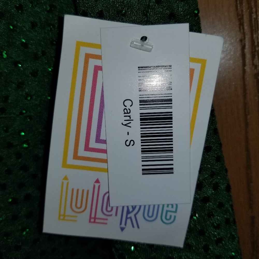 LuLaRoe Green with sequins. High/Low. - Picture 5 of 8